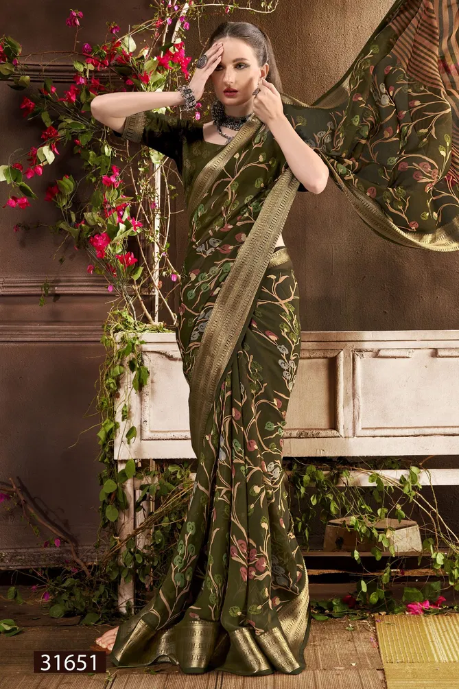 Jiya Vol 16 By Vallabhi Moss Georgette Printed Sarees Orders In India